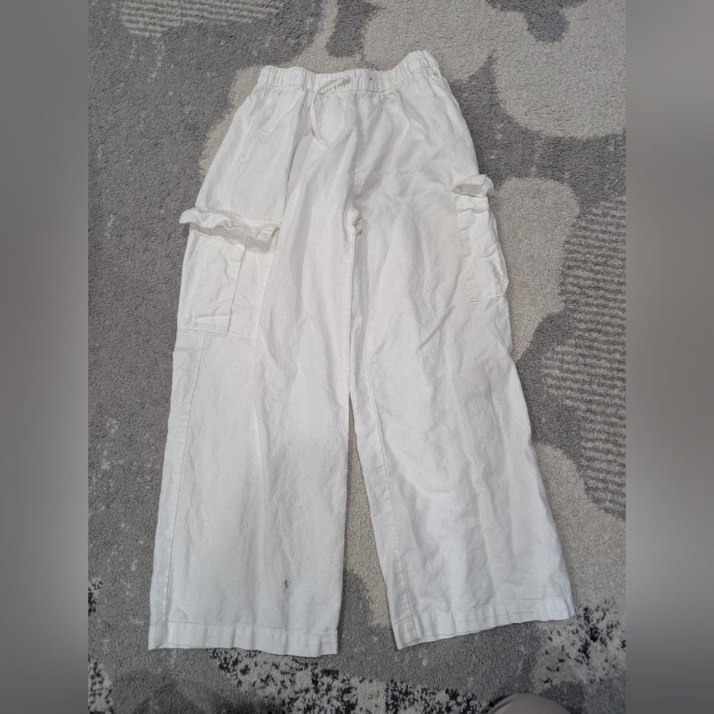 Girls Gap White Cargo Pants Size 10